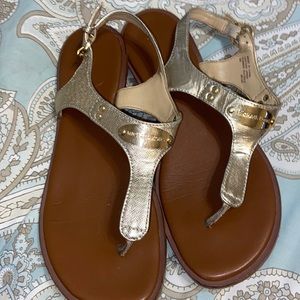MK gold sandals